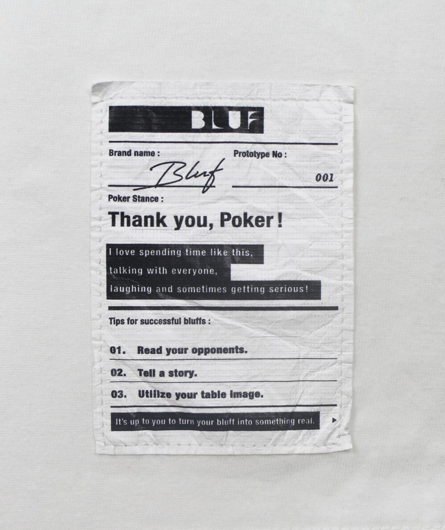 No Bluff No Poker Chest Design_LONG-SLEEVE T-SHIRT