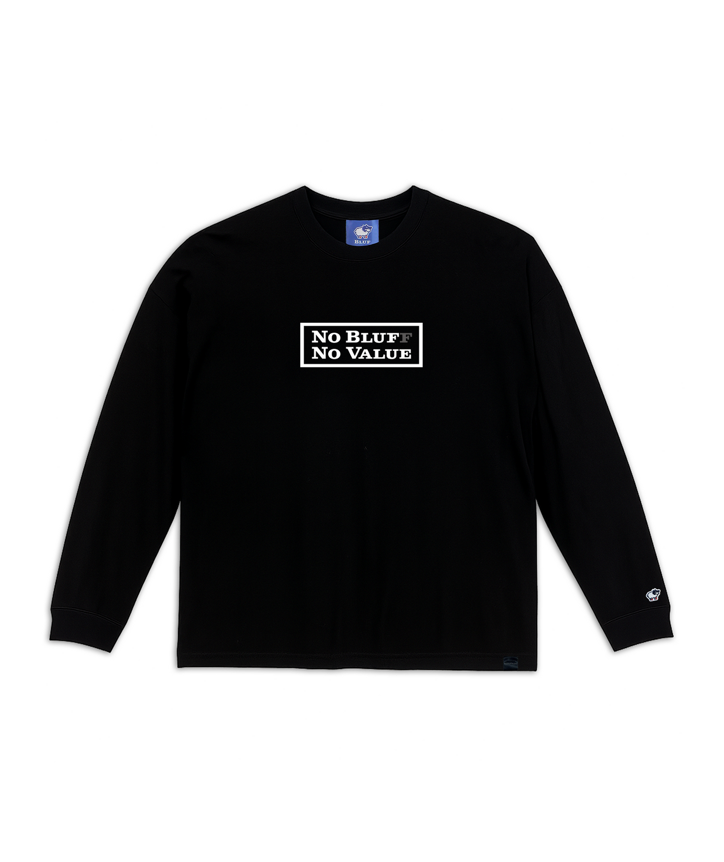 No Bluff No Value BOX LOGO_LONG-SLEEVE T-SHIRT
