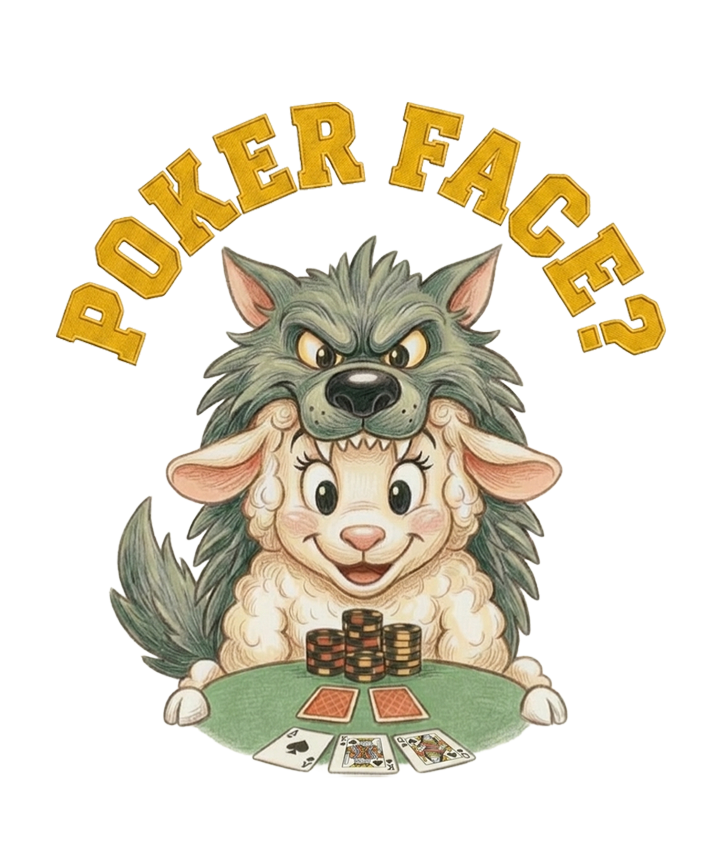 Poker Face? SHEEP  Design_T-SHIRT