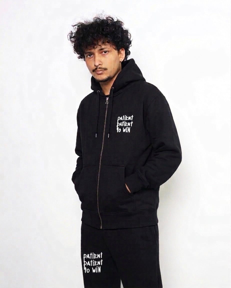 PATIENT TO WIN Design_ZIP-UP HOODIE