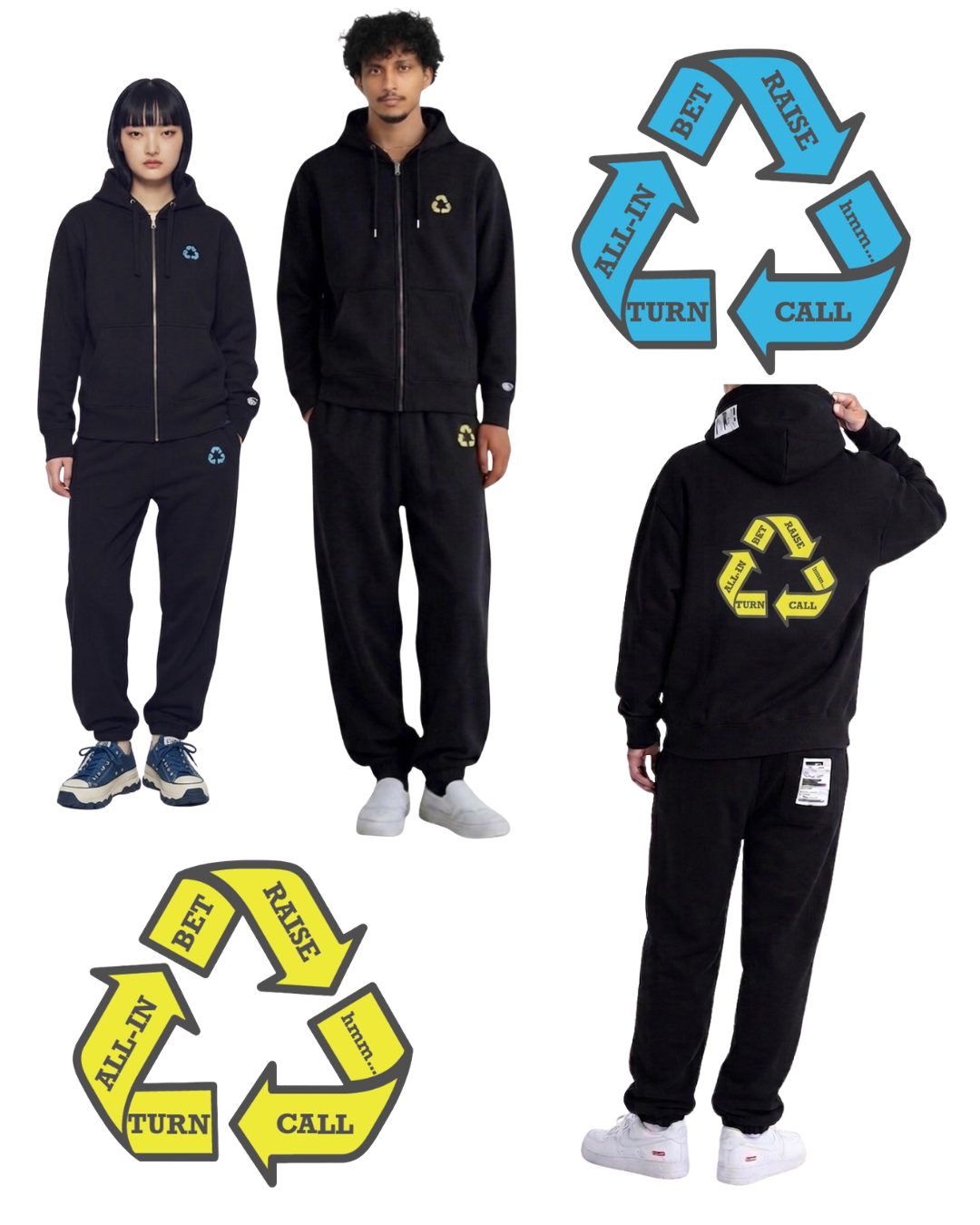 Poker CYCLE  Yellow color Design_SWEATPANTS