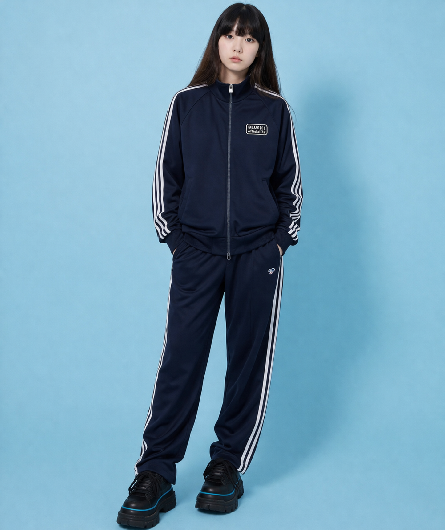 NAVY＆WHITE　SETUP TRACK JACKET&BOTTOMS