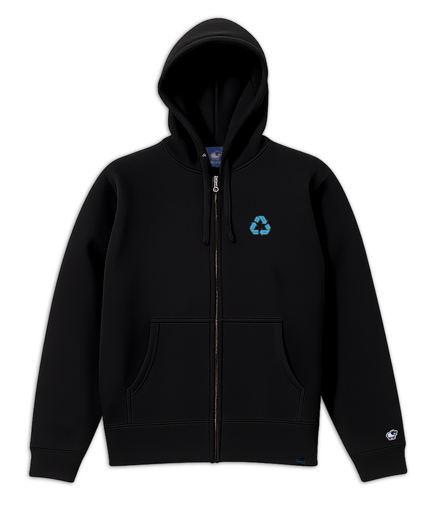 POKER CYCLE Blue Design_ZIP-UP HOODIE