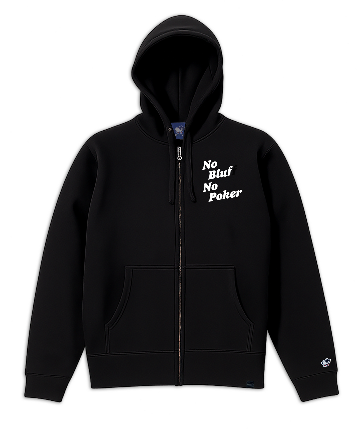 No Bluff No Poker chest Design_ZIP-UP HOODIE